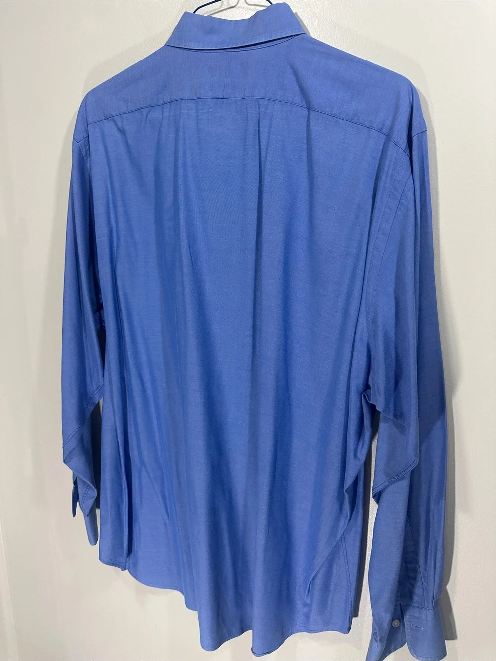 Polo by Ralph Lauren Men's Royal Blue Button-Up Dress Shirt 17.5-35 Cotton